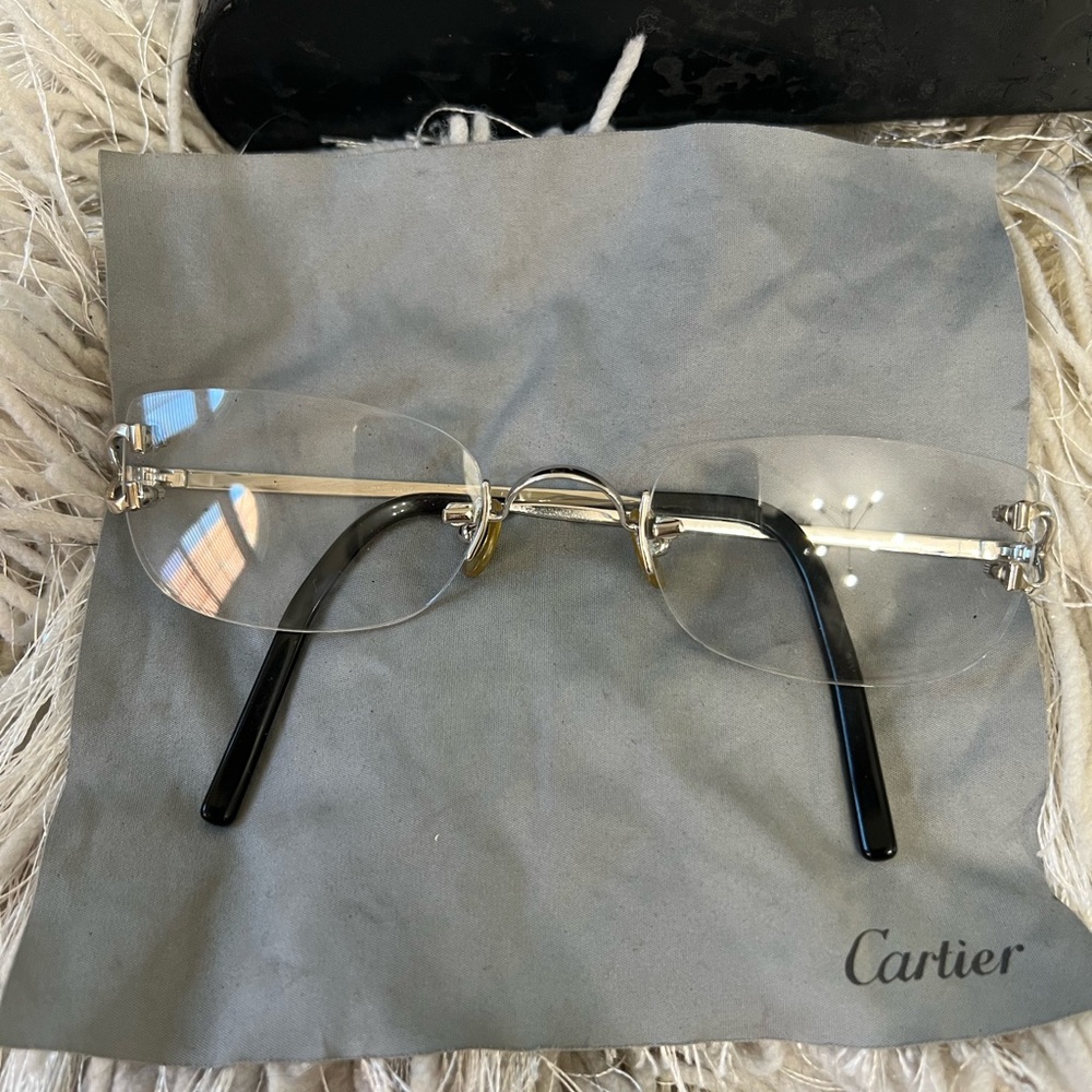 Carter Signature C Rimless Rectangular Eye Glasses - Picture 4 of 10